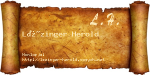 Lézinger Herold névjegykártya